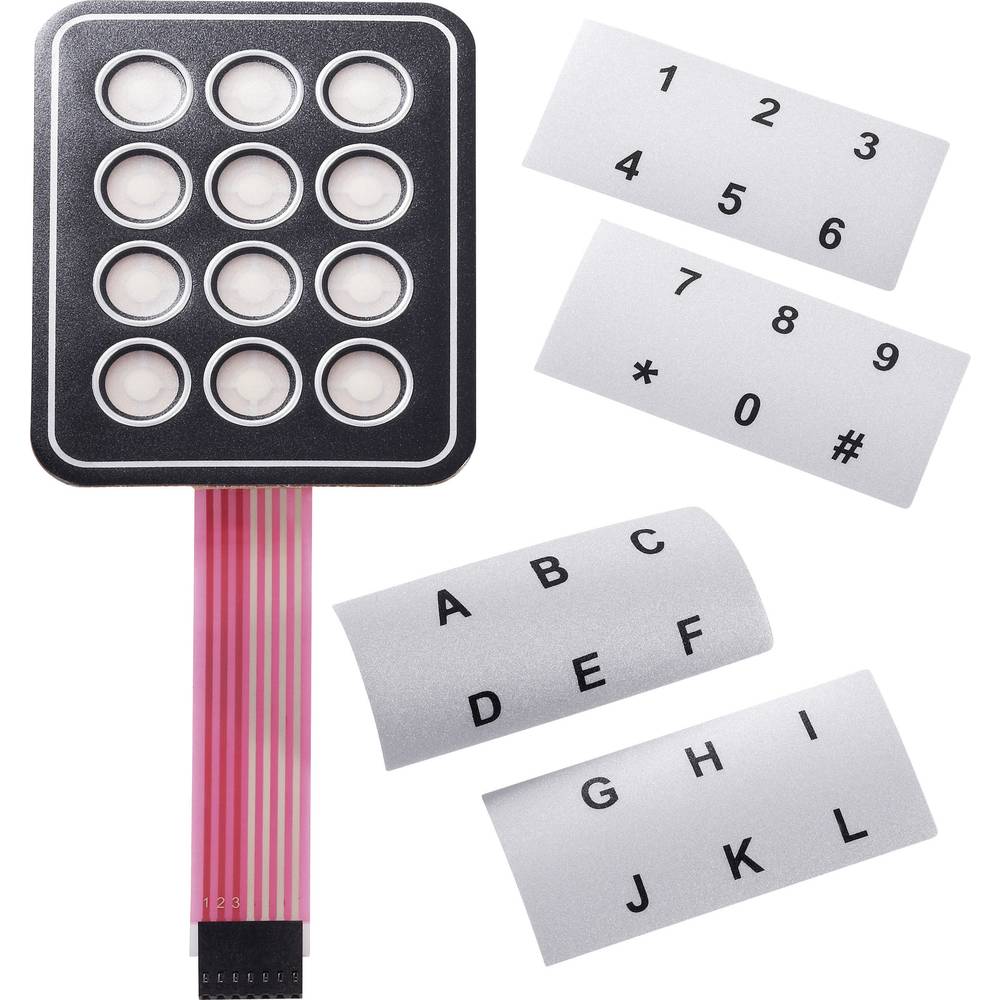 APEM AC3534 Folietoetsenbord Zelfklevend, Met tekststroken Keypad matrix 3 x 4 1 stuk(s)