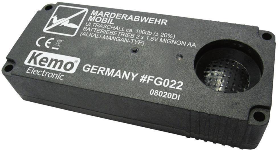'Marderabweer Mobiel' Apparaat ter afwering van steenmarters met ultrasoon geluid, batterijgevoed, modelnummer #FG022, vervaardigd in Duitsland.