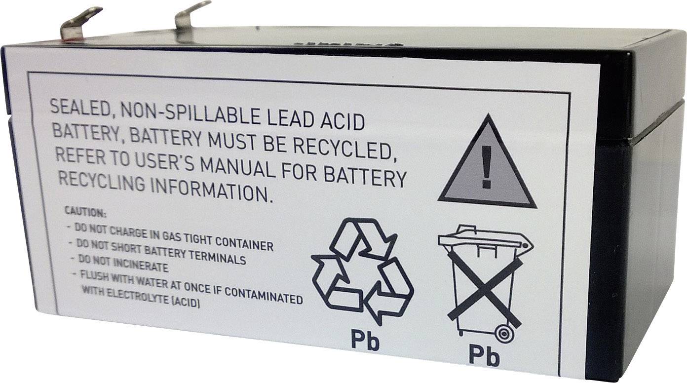 Loodaccu met waarschuwingen: 'Niet laden in een gasdicht vat', 'Niet verbranden', recycling-symbolen voor lood en zuur.