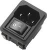 TRU COMPONENTS 715155 Apparaatstekker (koud) Stekker, inbouw verticaal Totaal aantal polen: 3 10 A Zwart 1 stuk(s)
