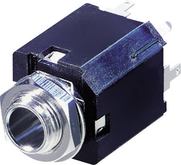 Rean AV NYS232 Jackplug 6,35 mm Bus, inbouw verticaal Aantal polen: 3 Stereo Zwart 1 stuk(s)