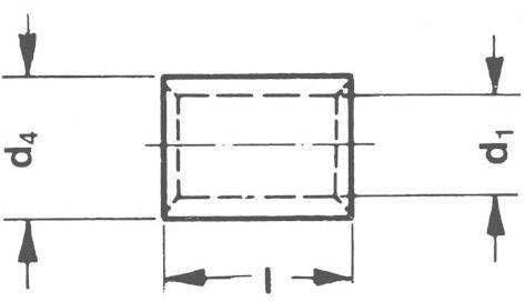 Technische tekening van een rechthoekig onderdeel met de afmetingen 'd1' en 'd4' aan de zijkant aangegeven. Lijnen markeren de afmetingen.