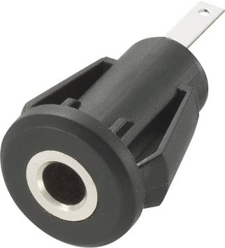 TRU COMPONENTS 718672 Jackplug 3,5 mm Bus, inbouw verticaal Aantal polen: 2 Mono Zwart 1 stuk(s)