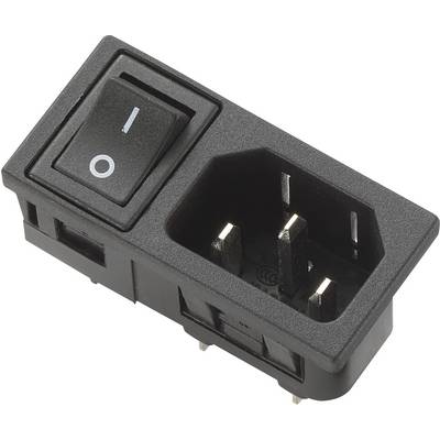 TRU COMPONENTS 719734 Apparaatstekker (koud) Stekker, inbouw verticaal Totaal aantal polen: 3 10 A Zwart 1 stuk(s)-0
