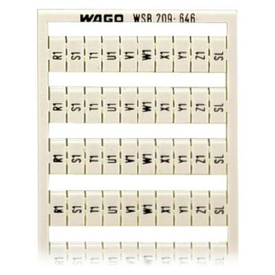 WAGO 209-646 Markeringskaarten Opdruk: R1, S1, T1, U1, V1, W1, X1, SL 5 stuk(s)