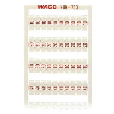 WAGO 209-753 Markeringskaarten Opdruk: 10, 20, 30, 40, 50 5 stuk(s)