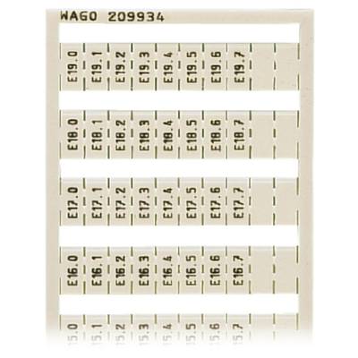 WAGO 209-934 Markeringskaarten Opdruk: E0.0 E0.1 - E9.6, E9.7 5 stuk(s)