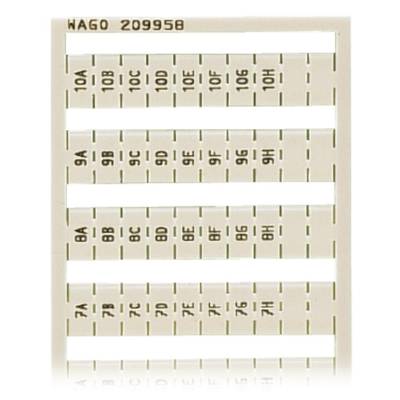 WAGO 209-958 Markeringskaarten Opdruk: 1A, 1B - 1G, 10A, 10B, 10G, 10H 5 stuk(s)