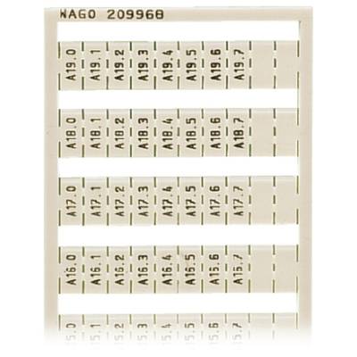 WAGO 209-968 Markeringskaarten Opdruk: A10.0 A10.1 - A19.6, A19.7 5 stuk(s)