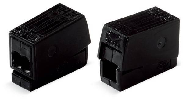 WAGO 224-114 224-114 Lampklem Flexibel: 0.5-2.5 mm² Massief: 0.5-2.5 mm² Aantal polen: 2 100 stuk(s) Zwart