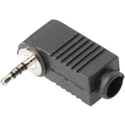 BKL Electronic 1107016 Jackplug 2.5 mm Stekker, haaks Aantal polen: 4 Stereo Zwart 1 stuk(s) 
