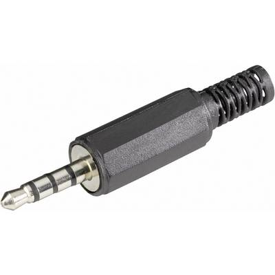 BKL Electronic 1107017 Jackplug 3.5 mm Stekker, recht Aantal polen: 4 Stereo Zwart 1 stuk(s) 