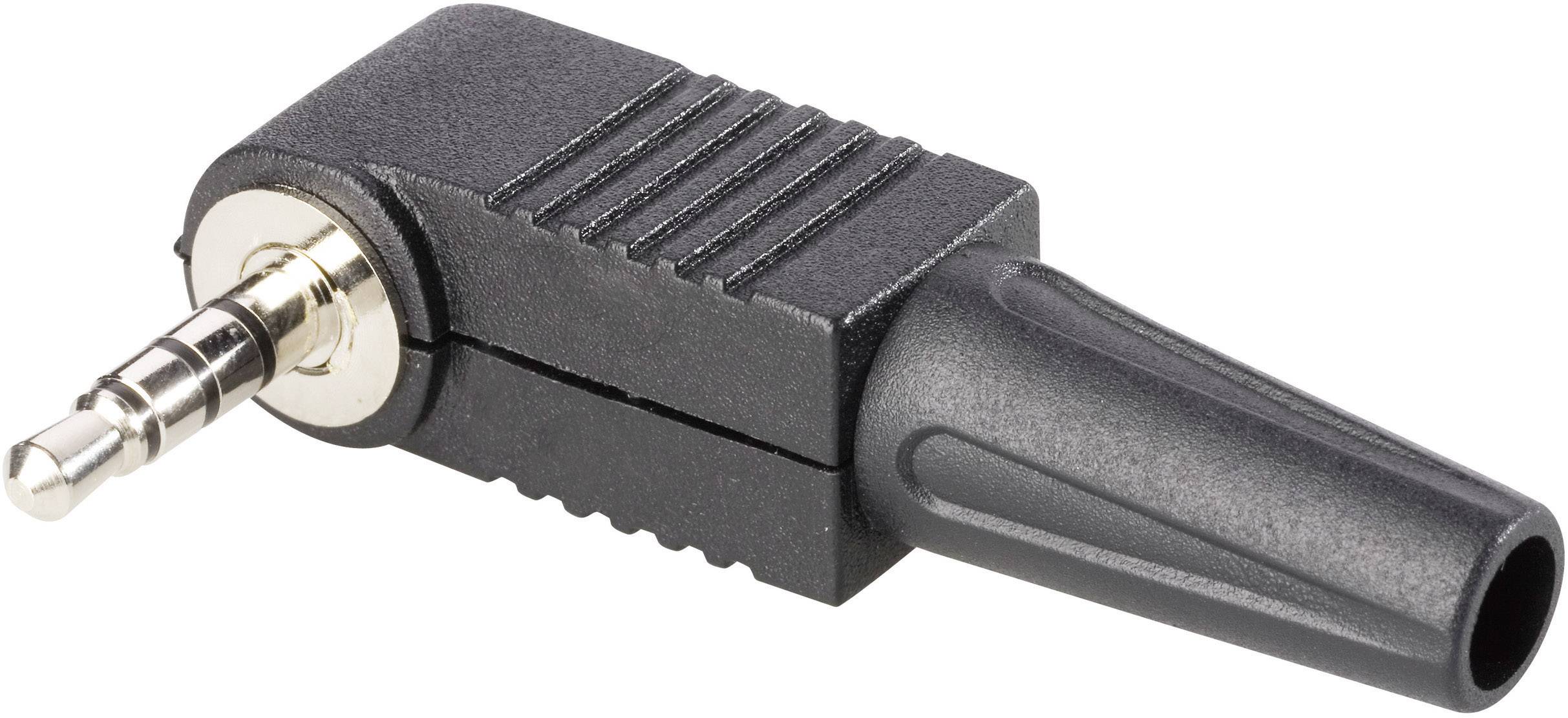 BKL Electronic 1107019 Jackplug 3,5 mm Stekker, haaks Aantal polen: 4 Stereo Zwart 1 stuk(s)