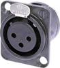 Neutrik NC3FD-L-BAG-1 XLR-connector Flensbus, contacten recht Aantal polen: 3 Zwart 1 stuk(s)