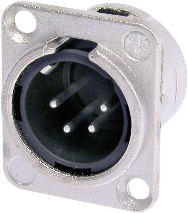 Neutrik NC4MDL1 XLR-connector Flensstekker, contacten recht Aantal polen: 4 Zilver 1 stuk(s)