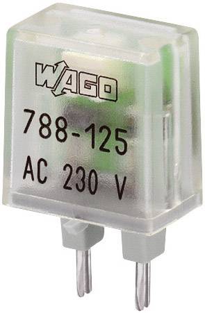 Een elektrisch relais met de aanduiding 'WAGO 788-125 AC 230 V', geschikt voor spanningen van 230 volt.