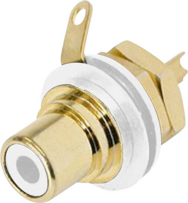 Rean AV NYS367-9 Cinch-connector Flensbus, contacten recht Aantal polen: 2 Wit 1 stuk(s)