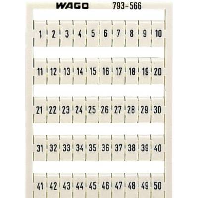 Een genummerd prikbord van 1 tot 50 in vijf rijen, gemerkt met 'WAGO 793-566'.
