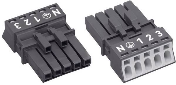 WAGO 890-205 Netstekker WINSTA MINI Bus, recht Totaal aantal polen: 4 + PE 16 A Zwart 1 stuk(s)
