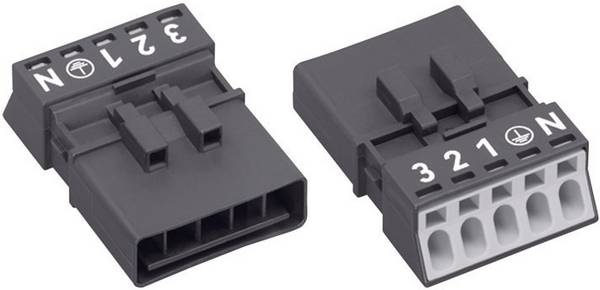 WAGO 890-215 Netstekker WINSTA MINI Stekker, recht Totaal aantal polen: 4 + PE 16 A Zwart 1 stuk(s)