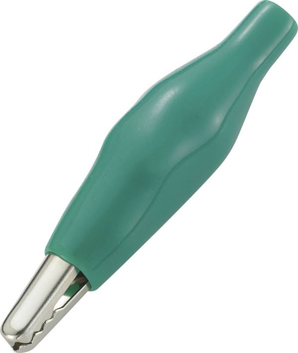 TRU COMPONENTS TC-ACR1GN203 Krokodillenklem Groen Klembereik (max.): 3 mm Lengte: 35 mm 1 stuk(s)