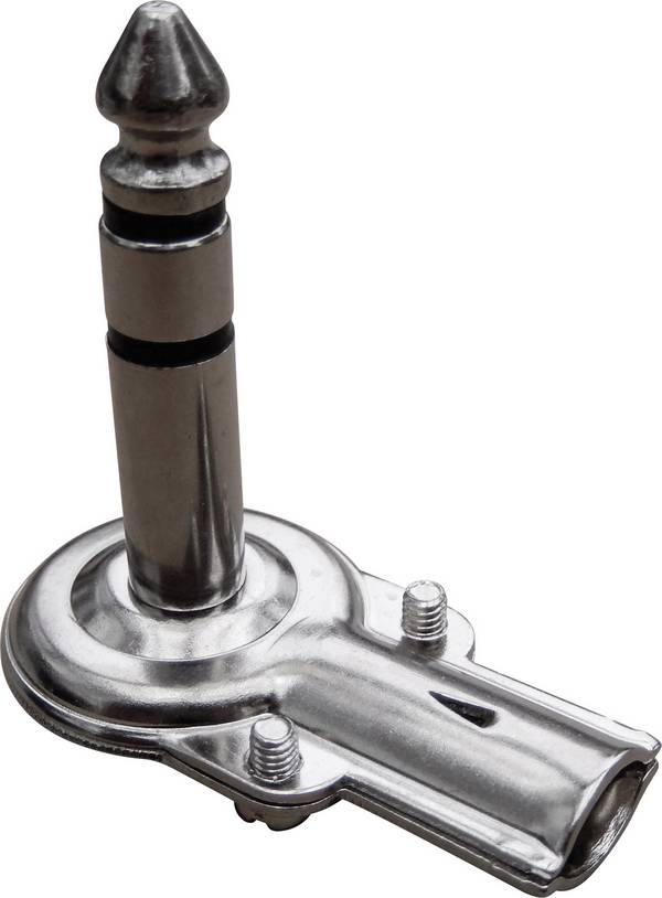 733075 Jackplug 6,35 mm Stekker, haaks Aantal polen: 3 Stereo Zilver 1 stuk(s)