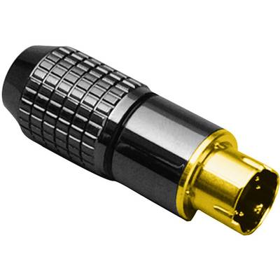 BKL Electronic 0204018 Miniatuur-DIN-connector Stekker, recht Aantal polen: 4  Zwart 1 stuk(s) 