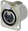 Neutrik NC3FD-LX XLR-connector Flensbus, contacten recht Aantal polen: 3 Zilver 1 stuk(s)