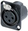Neutrik NC3FD-LX-B XLR-connector Flensbus, contacten recht Aantal polen: 3 Zwart 1 stuk(s)