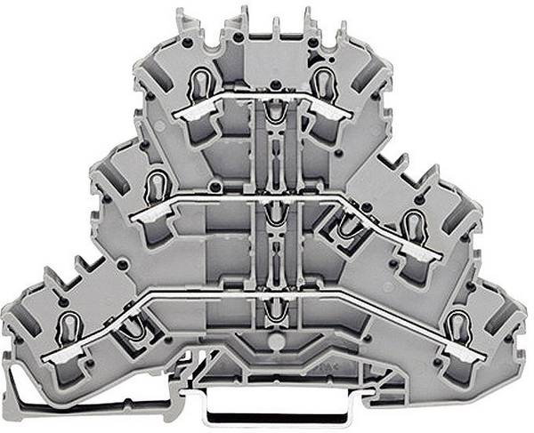 WAGO 2002-3201 Doorgangsklem 3-etages 5.20 mm Spanveer Toewijzing: L, L, L Grijs 1 stuk(s)