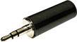 Zwarte 3,5-mm-audioadapter, mannelijke stekker.