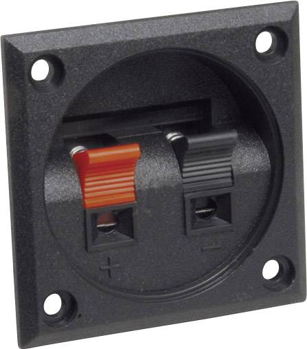 BKL Electronic 0205027 Luidsprekerconnector Bus, inbouw verticaal Aantal polen: 2 Zwart 1 stuk(s)