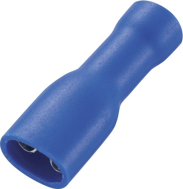 TRU COMPONENTS 737840-4.8 Platte stekker (female) Insteekbreedte: 4.8 mm Insteekdikte: 0.8 mm 180 ° Volledig geïsoleerd Blauw 50 stuk(s)