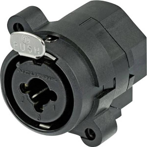 Neutrik NCJ6FI-S XLR-connector Flensbus, contacten recht Aantal polen: 3 Zwart 1 stuk(s)
