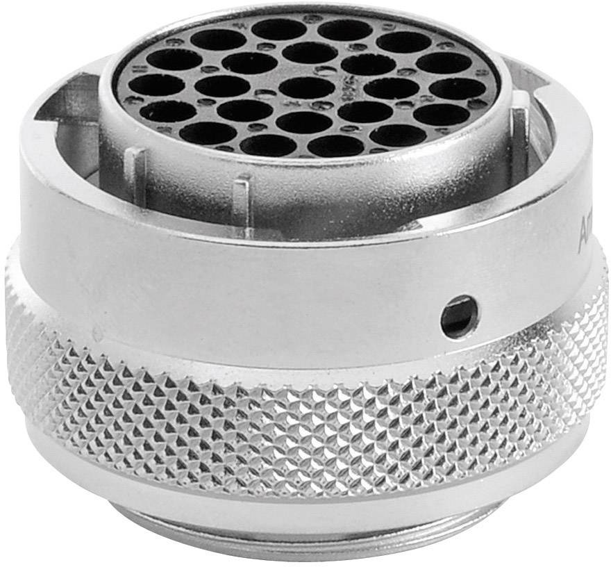 Zilveren ronde stekkerverbinder met meerdere pinnen, geschikt voor elektronische en industriële toepassingen.