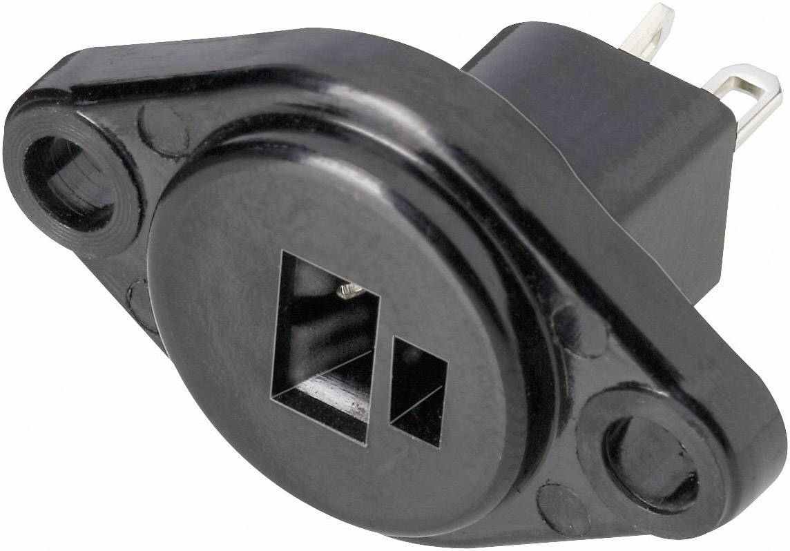BKL Electronic 0205012 Luidsprekerconnector Flensbus, contacten recht Aantal polen: 2 Zwart 1 stuk(s)