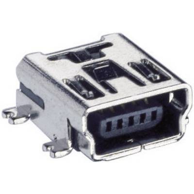 USB-2.0-stekker Bus, inbouw horizontaal 2486 01 Mini-inbouwkoppeling type B, afgerond, SMT 2486 01 Lumberg 1 stuk(s)