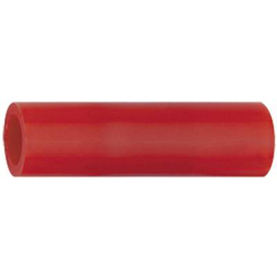 Rood, cilindervorming plastic pijp, horizontaal liggend.