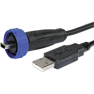 Adapter voor USB-connector 2.0 -  IP68 Stekker, recht PX0441/2M00 USB A/Mini USB B PX0441/2M00 Bulgin 1 stuk(s)