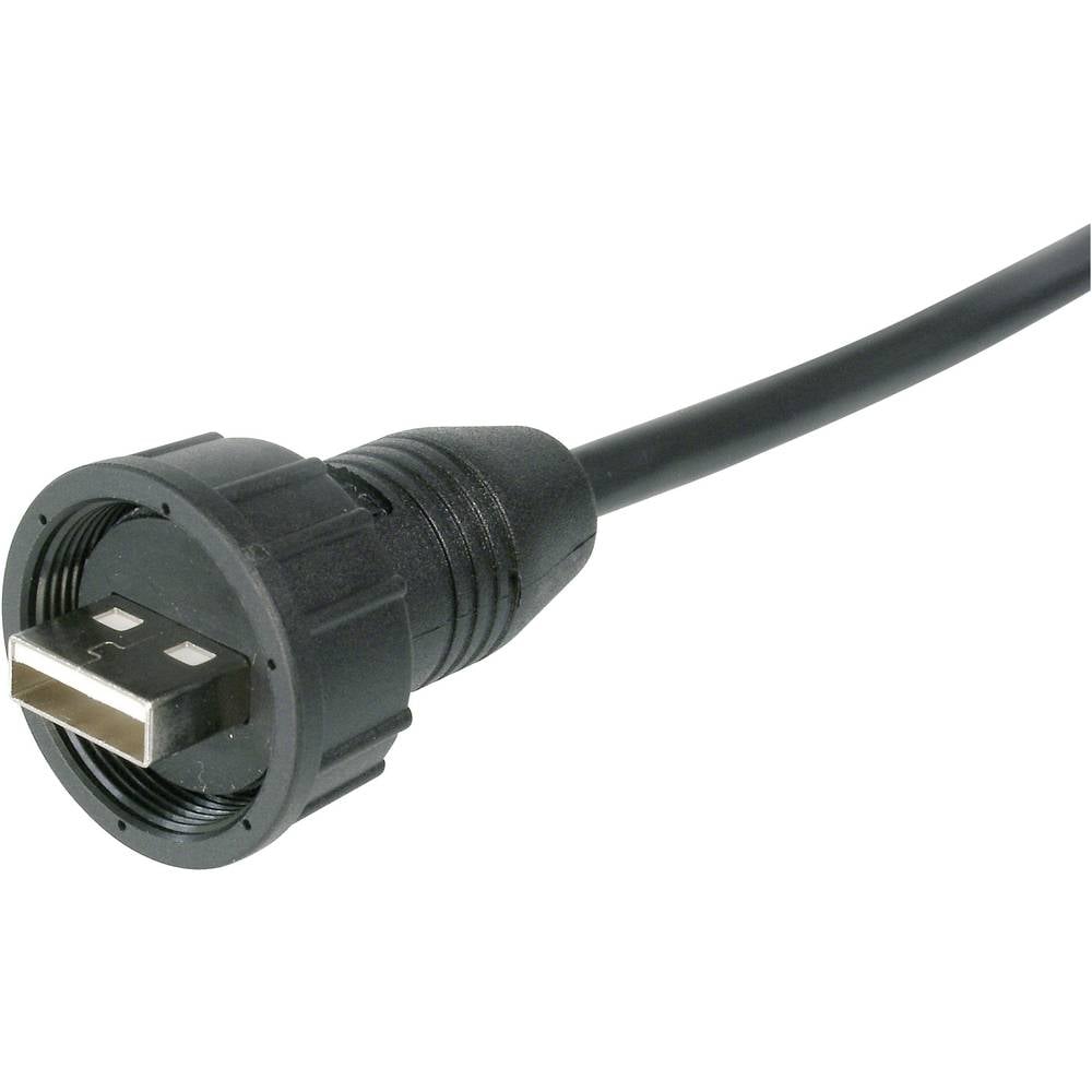 USB-stekkeraansluiting 2.0 - IP67 Stekker, recht TC-A-KAB-USBA-MS-1M-203 USB A-stekker met 1m kabel 1586511 TRU COMPONE