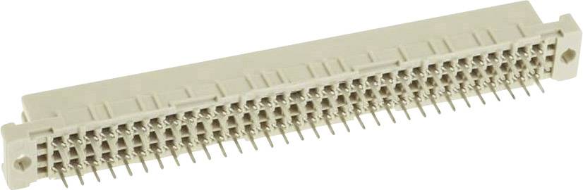 Een beige stekkerdoos met talrijke metalen pinnen, typisch gebruikt voor elektronische apparaten of computerhardware.