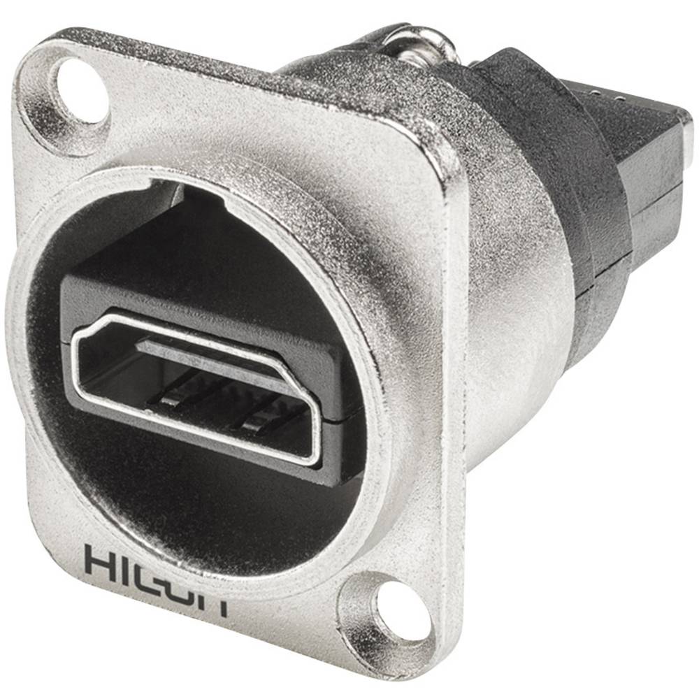 Hicon HI-HDHD-FFDN HDMI-connector Flensbus, contacten recht Aantal polen: 19 Zilver 1 stuk(s)
