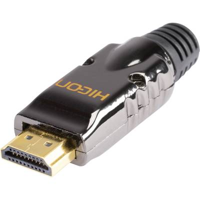 Hicon HI-HD-M HDMI-connector Stekker, recht Aantal polen: 19  Zwart 1 stuk(s) 