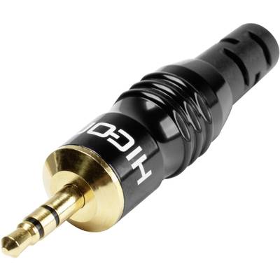 Hicon HI-J35T02 Jackplug 3.5 mm Stekker, recht Aantal polen: 4 Stereo Zwart 1 stuk(s) 