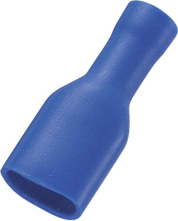 TRU COMPONENTS 1572192 Platte stekker (female) Insteekbreedte: 2.8 mm Insteekdikte: 0.5 mm 180 ° Volledig geïsoleerd Blauw 50 stuk(s)