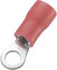 TRU COMPONENTS 738167 Ringkabelschoen Dwarsdoorsnede (max.): 1.50 mm² Schachtdiameter: 10.5 mm Deels geïsoleerd Rood 100 stuk(s)