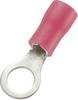 TRU COMPONENTS 746048 Ringkabelschoen Dwarsdoorsnede (max.): 1.50 mm² Schachtdiameter: 4.3 mm Deels geïsoleerd Rood 100 stuk(s)