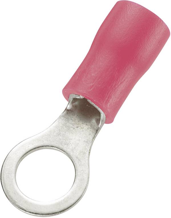 TRU COMPONENTS 746048 Ringkabelschoen Dwarsdoorsnede (max.): 1.50 mm² Schachtdiameter: 4.3 mm Deels geïsoleerd Rood 100 stuk(s)