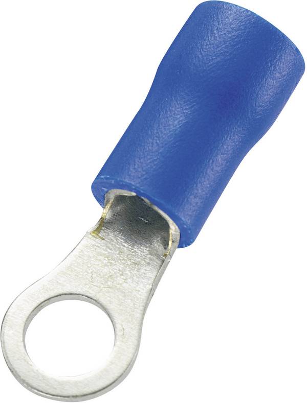 TRU COMPONENTS 746542 Ringkabelschoen Dwarsdoorsnede (max.): 2.50 mm² Schachtdiameter: 4.2 mm Deels geïsoleerd Blauw 100 stuk(s)