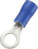 TRU COMPONENTS 1572136 Ringkabelschoen Dwarsdoorsnede (max.): 2.50 mm² Schachtdiameter: 5.2 mm Deels geïsoleerd Blauw 100 stuk(s)